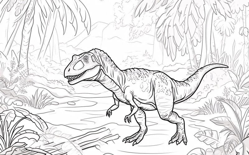 Baryonyx Dinosaur Colouring Pages 3 Illustration