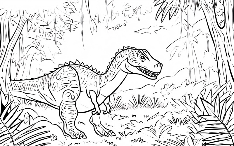 Baryonyx Dinosaur Colouring Pages 4 Illustration