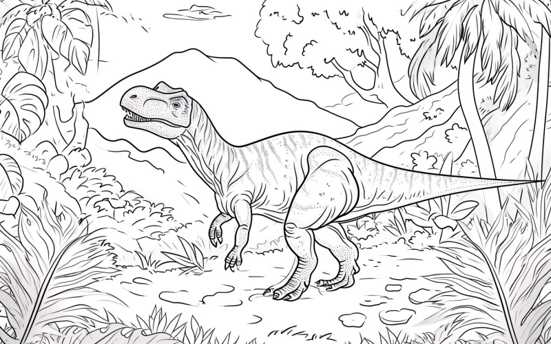 Carnotaurus Dinosaur Colouring Pages 1 Illustration