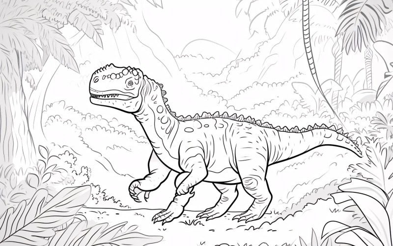 Carnotaurus Dinosaur Colouring Pages 2 Illustration