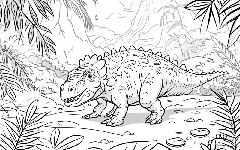 Carnotaurus Dinosaur Colouring Pages 4 Illustration