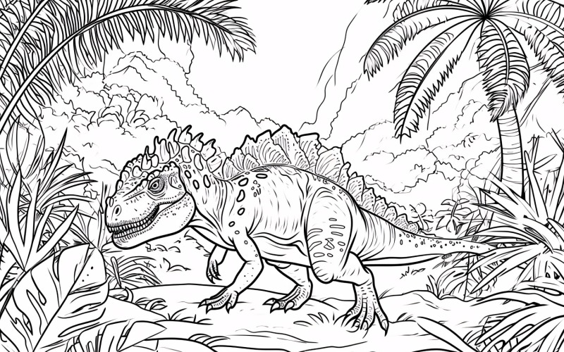 Carnotaurus Dinosaur Colouring Pages 6 Illustration