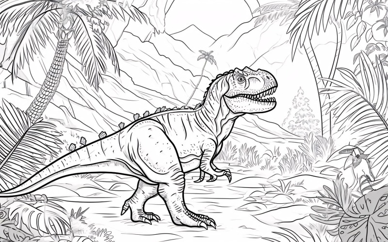 Carnotaurus Dinosaur Colouring Pages 7 Illustration