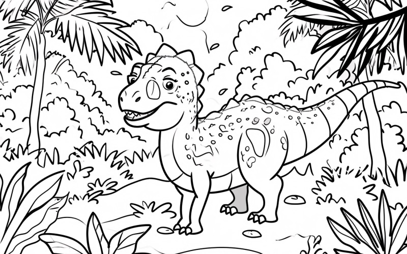 carnotaurus Dinosaur Colouring Pages Illustration