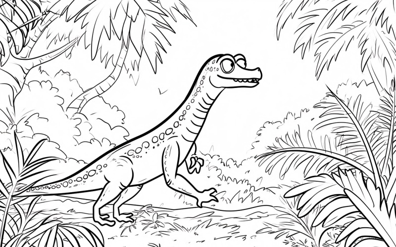 Coelophysis Dinosaur Colouring Pages 1 Illustration
