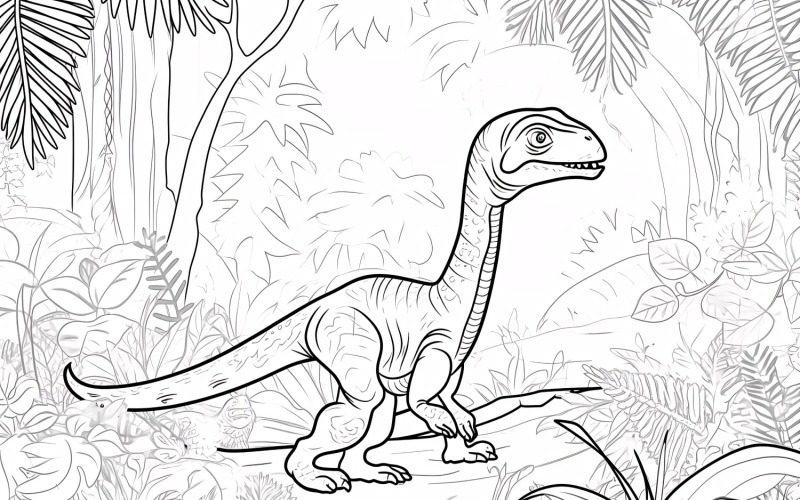 Coelophysis Dinosaur Colouring Pages 2 Illustration