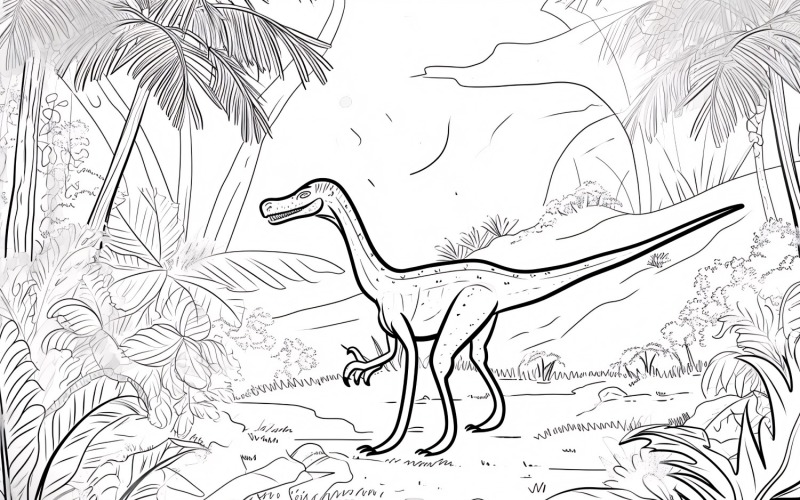 Coelophysis Dinosaur Colouring Pages 4 Illustration