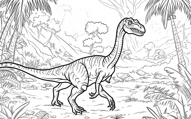 Deinonychus Dinosaur Colouring Pages 2 Illustration