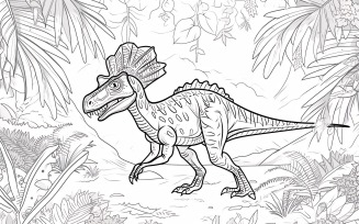 Dilophosaurus Dinosaur Colouring Pages 3.