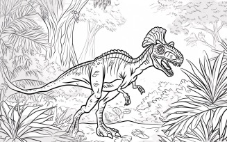 Dilophosaurus Dinosaur Colouring Pages 4