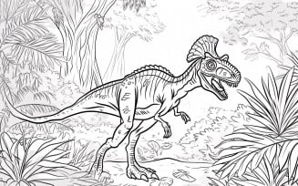 Dilophosaurus Dinosaur Colouring Pages 4.