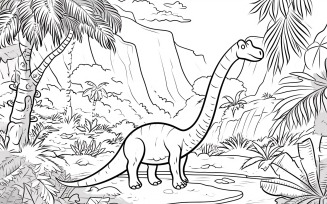 Diplodocus Dinosaur Colouring Pages 4