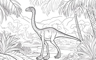 Gallimimus Dinosaur Colouring Pages 2