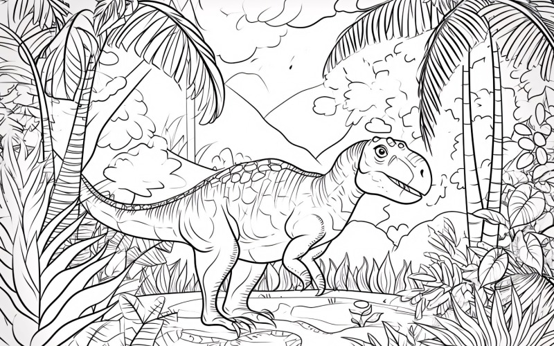 Iguanodon Dinosaur Colouring Pages 2 Illustration