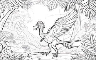 Microraptor Dinosaur Colouring Pages 2