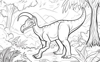 Parasaurolophus Dinosaur Colouring Pages 3