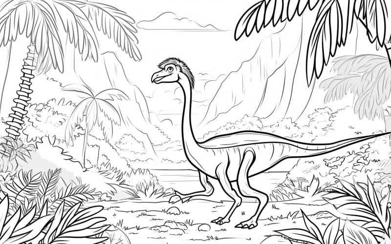 Therizinosaurus Dinosaur Colouring Pages 2 Illustration