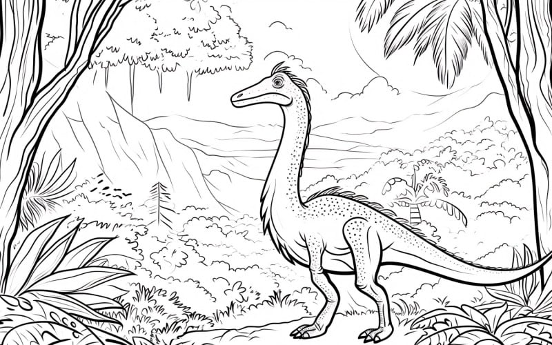 Therizinosaurus Dinosaur Colouring Pages 5 Illustration