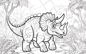 Torosaurus Dinosaur Colouring Pages 1