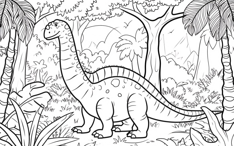 Amargasaurus Dinosaur Colouring Pages 4 Illustration