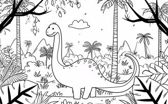 Brontosaurus Dinosaur Colouring Pages 1