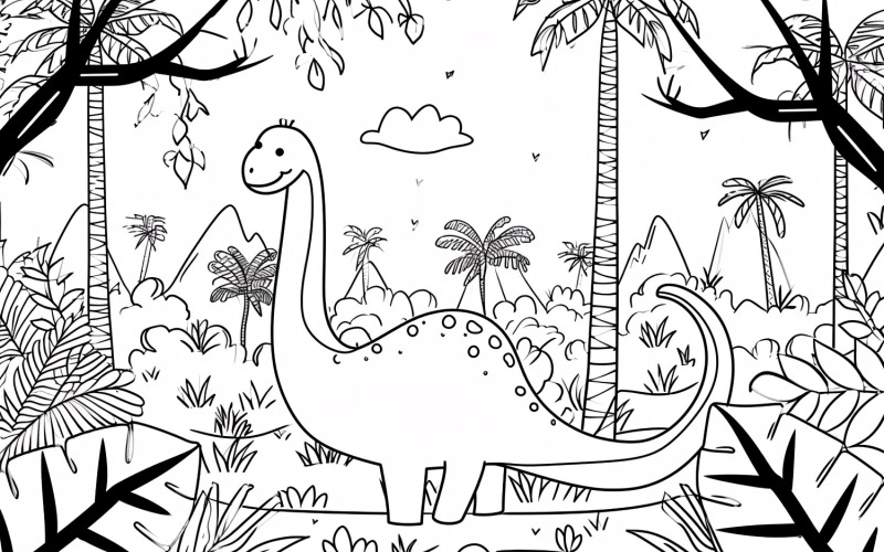 Brontosaurus Dinosaur Colouring Pages 1 Illustration