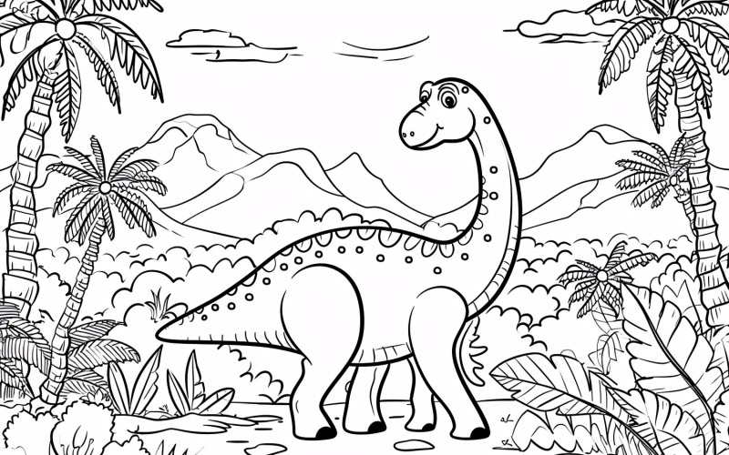 Camarasaurus Dinosaur Colouring Pages 2 Illustration