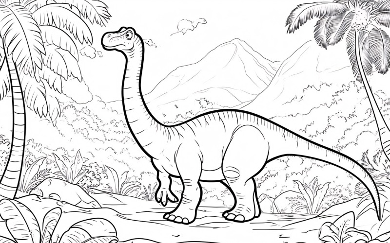 Camarasaurus Dinosaur Colouring Pages 4 Illustration