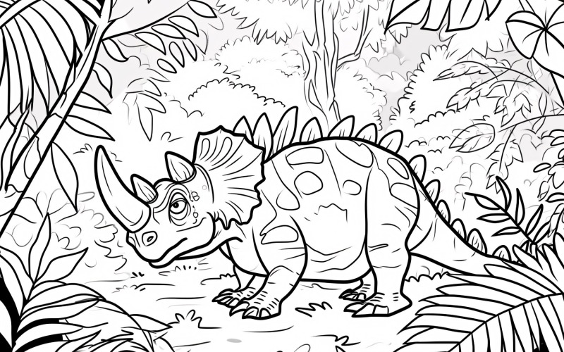 Chasmosaurus Dinosaur Colouring Pages 2 Illustration