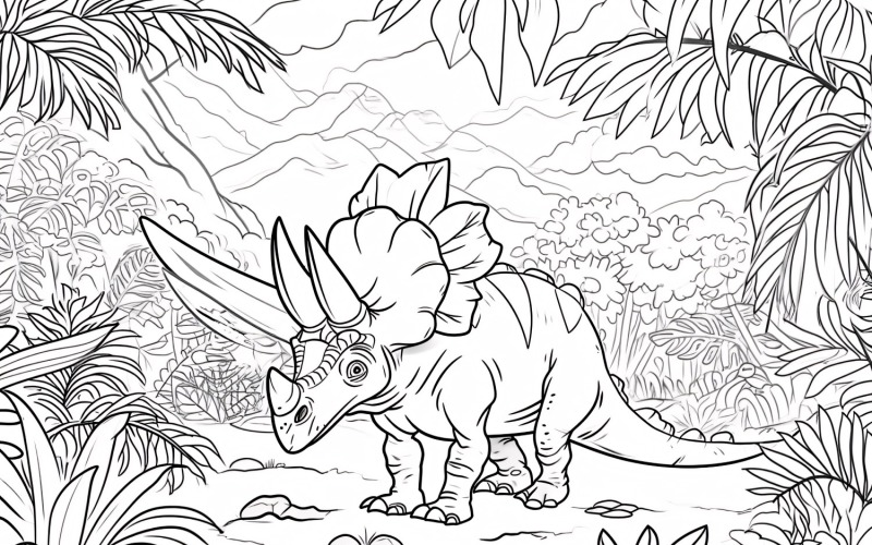 Chasmosaurus Dinosaur Colouring Pages 3 Illustration