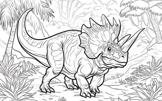 Chasmosaurus Dinosaur Colouring Pages 4