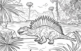 Dimetrodon Dinosaur Colouring Pages 1
