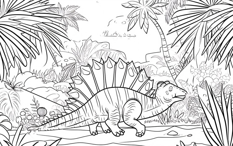 Dimetrodon Dinosaur Colouring Pages 2 Illustration
