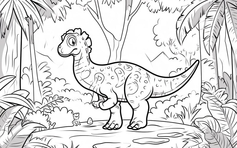 Plateosaurus Dinosaur Colouring Pages 1 Illustration