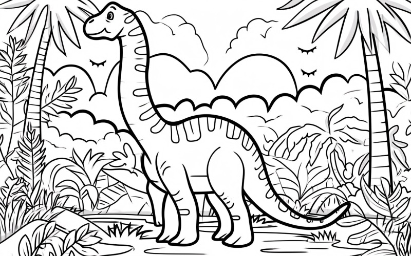 Plateosaurus Dinosaur Colouring Pages 4 Illustration