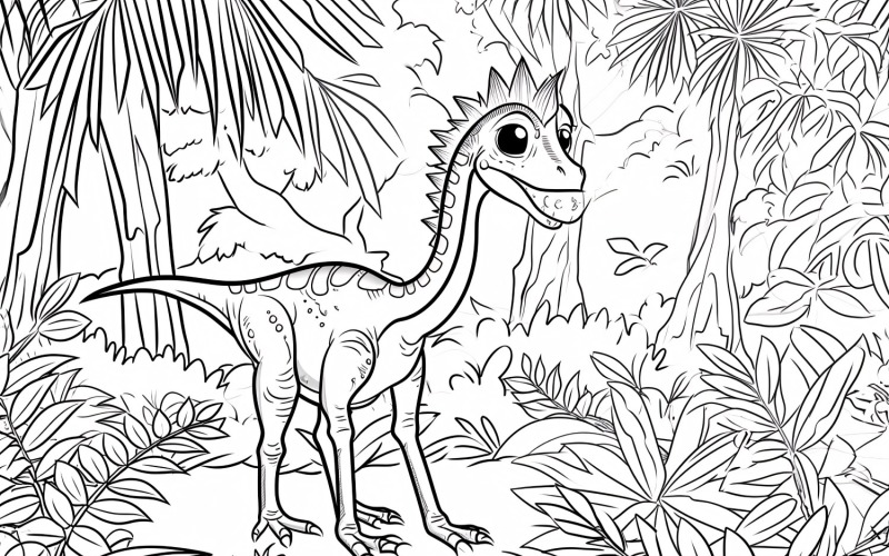 Sinosauropteryx Dinosaur Colouring Pages 1 Illustration