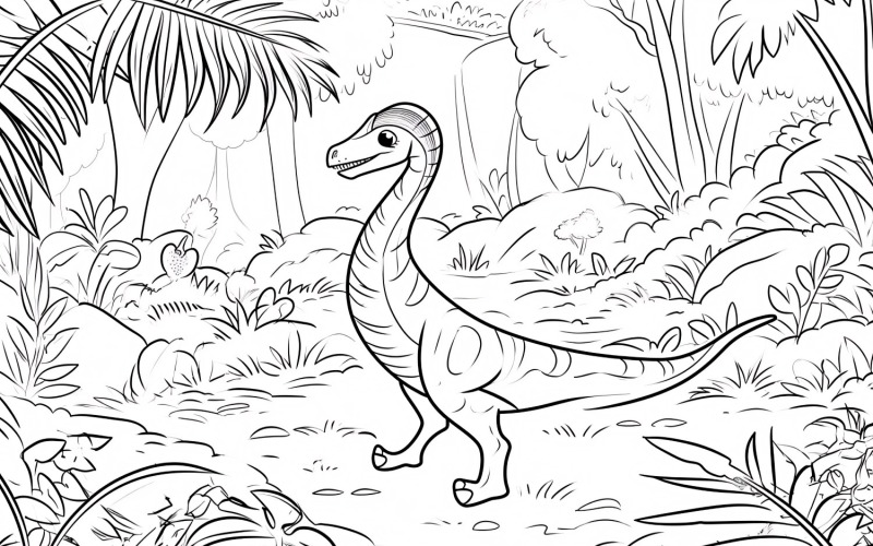Sinosauropteryx Dinosaur Colouring Pages 2 Illustration