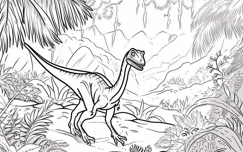 Sinosauropteryx Dinosaur Colouring Pages 4 Illustration