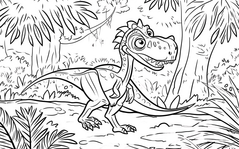 Sinosauropteryx Dinosaur Colouring Pages 4. Illustration
