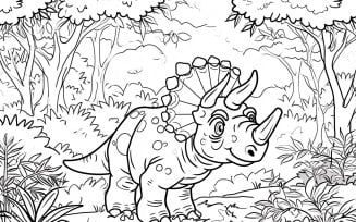 Torosaurus Dinosaur Colouring Pages 2
