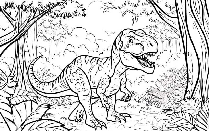 Tyrannosaurus Rex Dinosaur Colouring Pages 2 Illustration