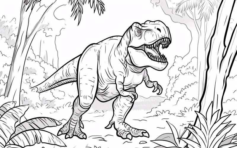 Tyrannosaurus Rex Dinosaur Colouring Pages 3 Illustration