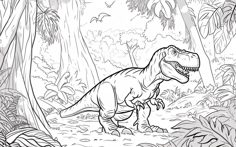 Tyrannosaurus Rex Dinosaur Colouring Pages 4 Illustration