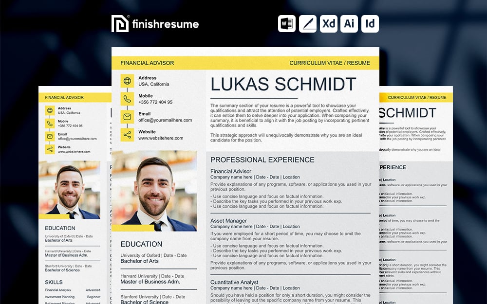 Template #418264 Advisorcv Moneyresume Webdesign Template - Logo template Preview