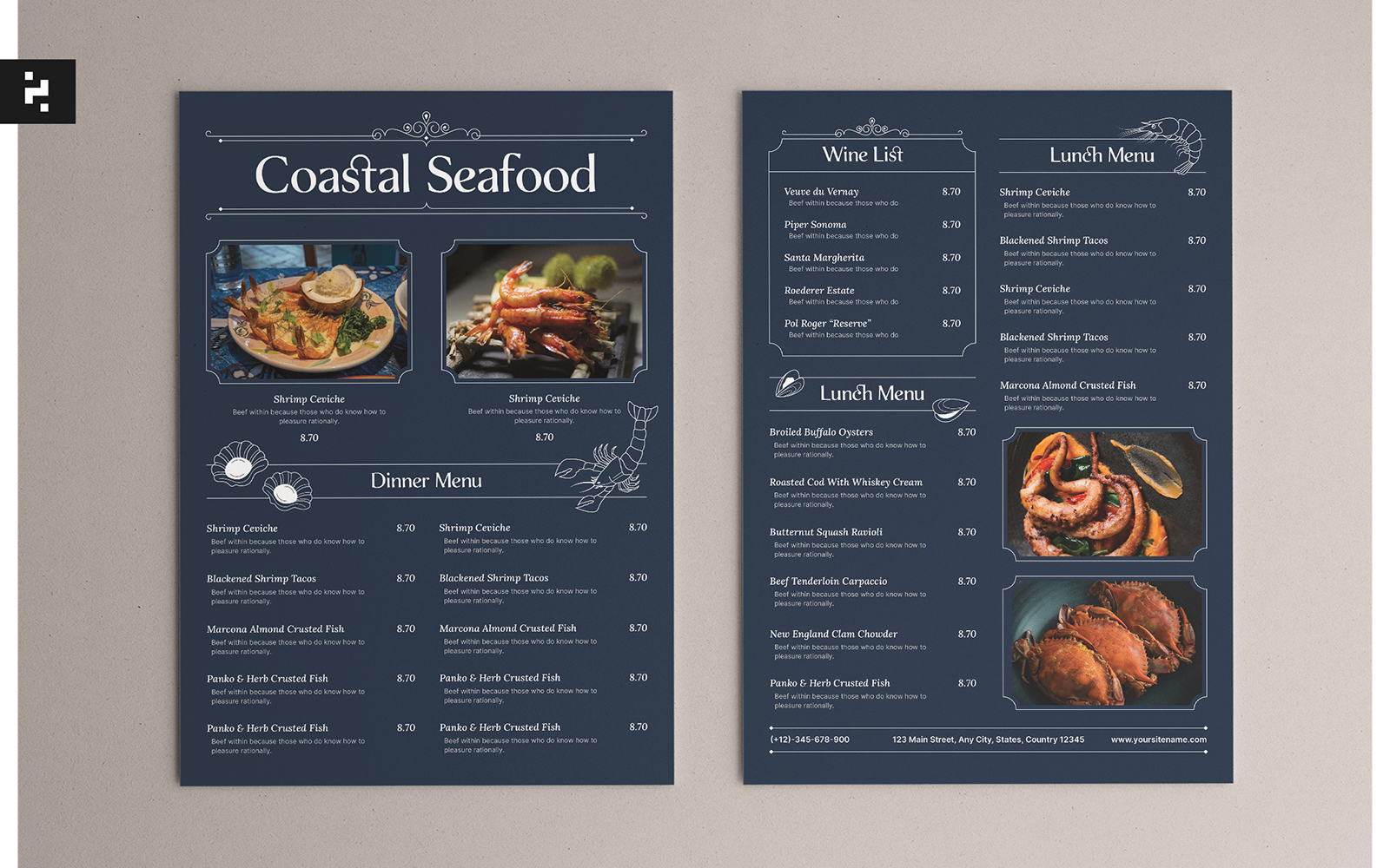 Template #418272 Classic Seafood Webdesign Template - Logo template Preview