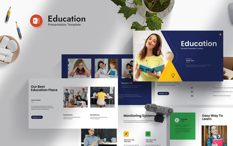 Clean Education PowerPoint Presentation Template PowerPoint Template