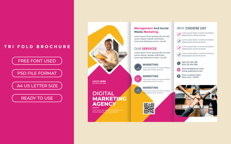 Creative and Professional tri fold brochure Corporate Identity