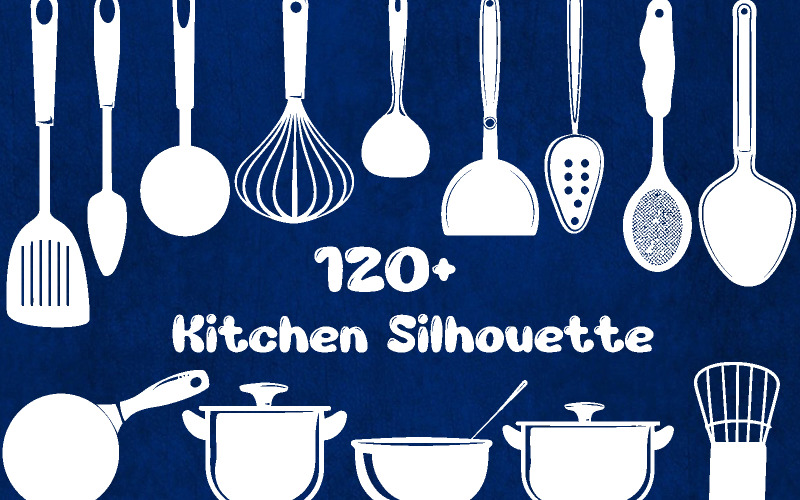 120+ Kitchen Equipment Silhouette Illustration