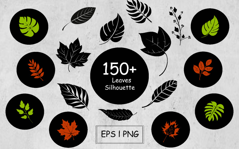 150+ Leaves Decoration Silhouette Illustration