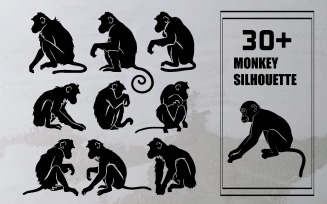 30+ Monkey Animal Silhouette
